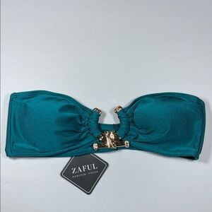Zaful‎ Turquoise Bikini Top with Gold Details